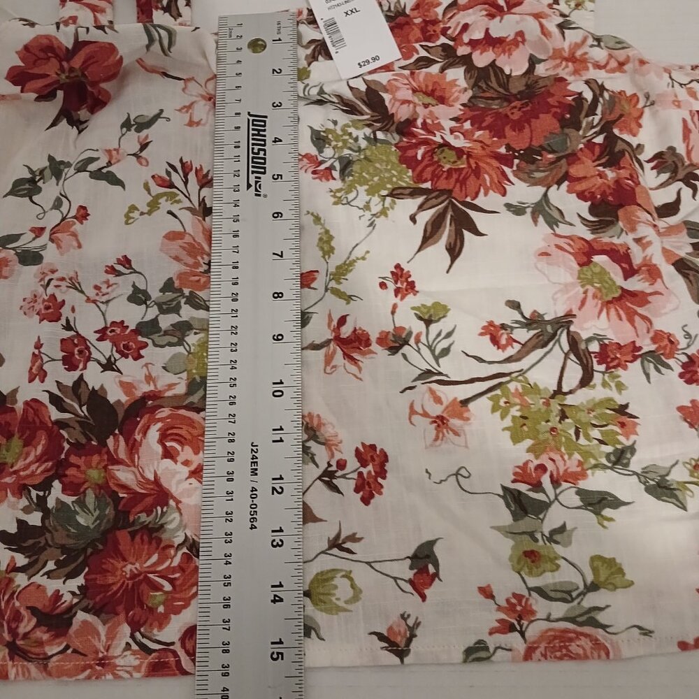 NWT Ricki's XXL Linen Blend Floral Tank Top - Picture 5 of 7